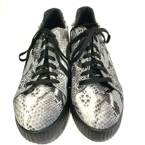 J By Janiko Sneakers Flatform 39 US 9 Womens Snakeskin Python Leather New - Picture 3 of 12